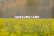 抖音直播点赞量怎么换钱