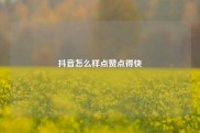 抖音怎么样点赞点得快