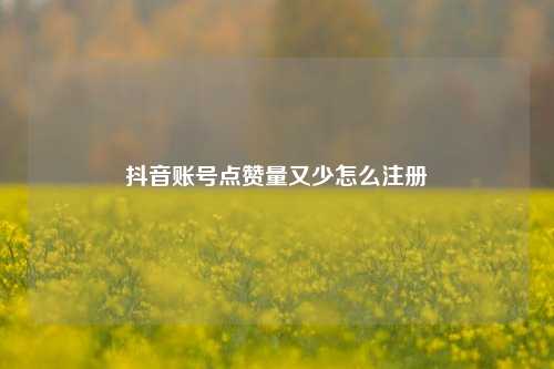 抖音账号点赞量又少怎么注册